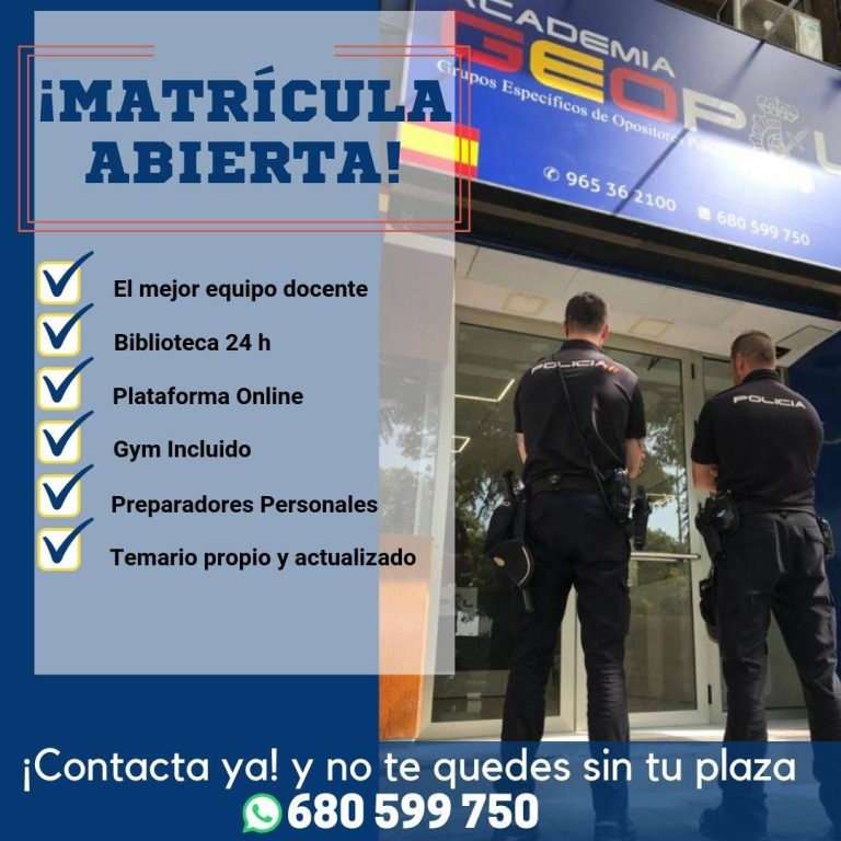 Matricula Abierta PolicÍa Nacional Y Guardia Civil Geopol