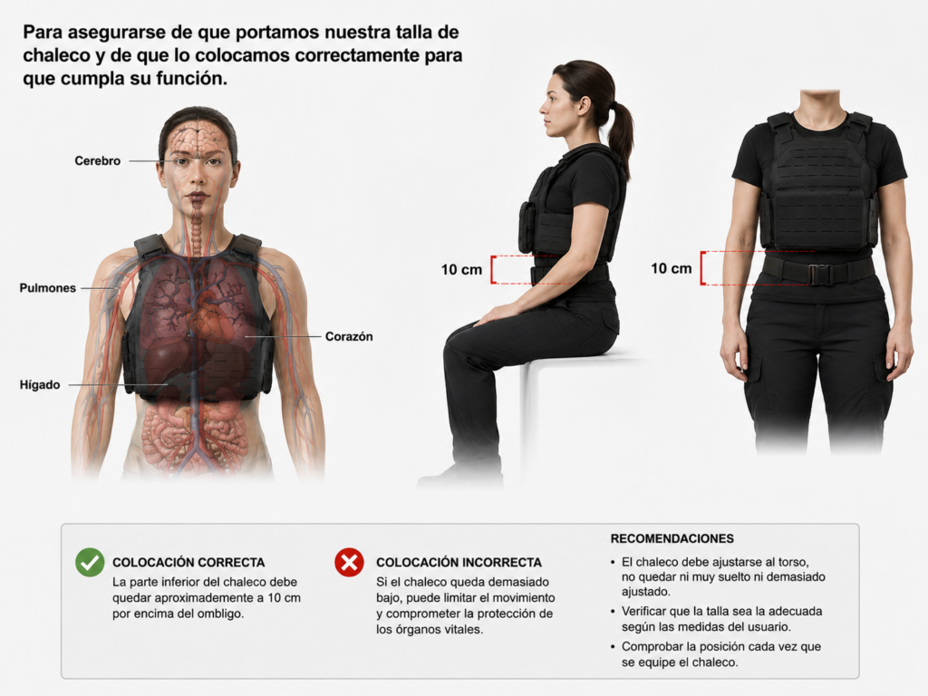 Guía de colocación del chaleco protector